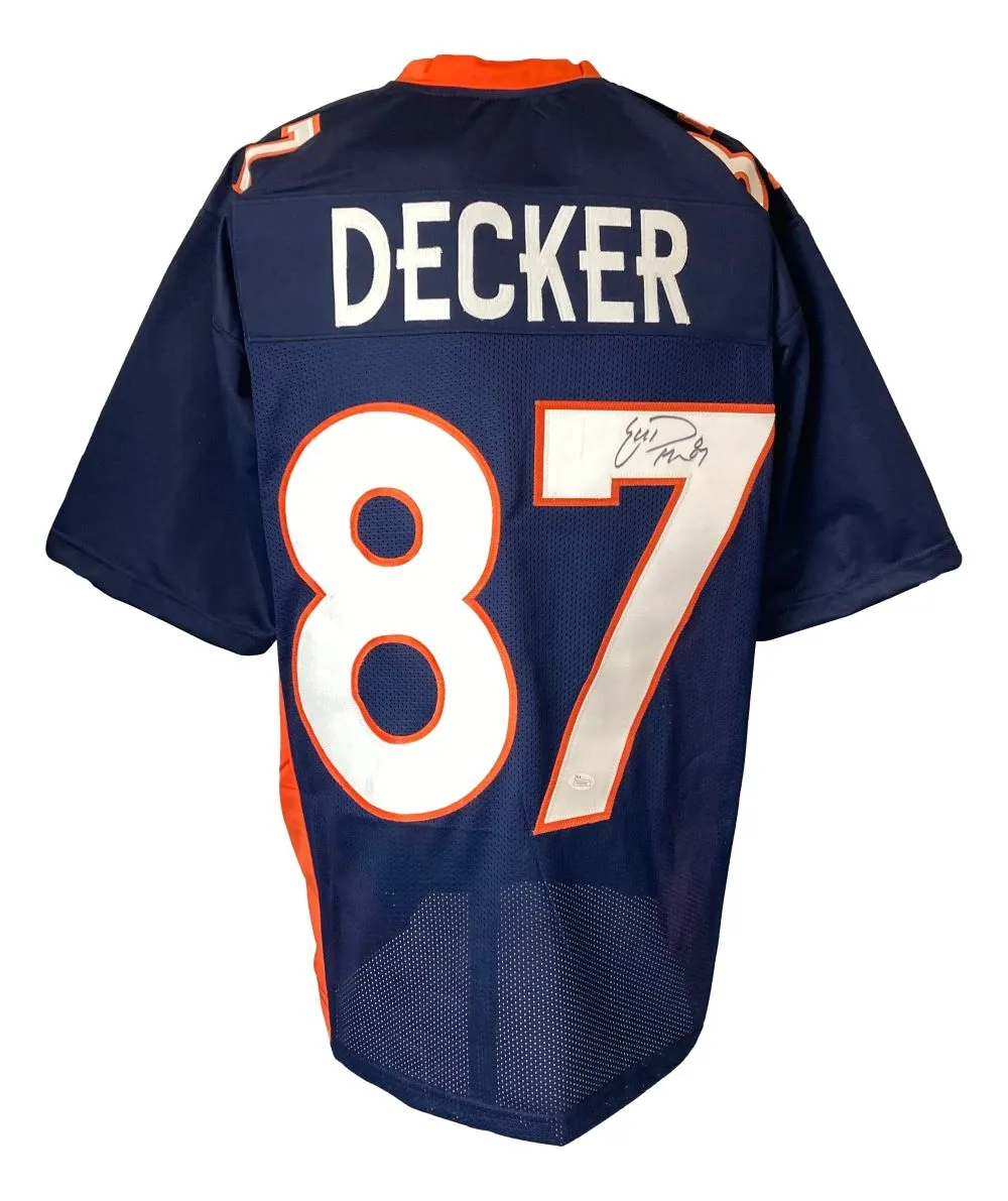 Eric Decker Denver Signed Navy Blue Football Jersey JSA