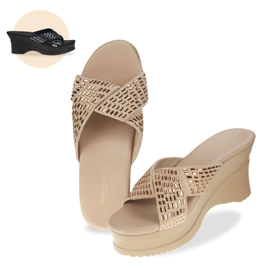 [EXTRA 20% off at cart] Diamond Crisscross Cushioned Heels