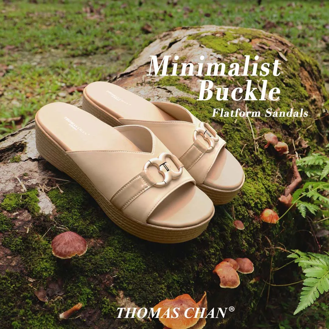 [EXTRA 20% off at cart] Minimalist Buckle Flatform Sandals