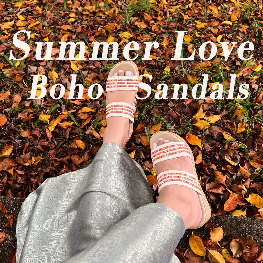 [EXTRA 20% off at cart] Summer Love Boho Low Platform Sandals