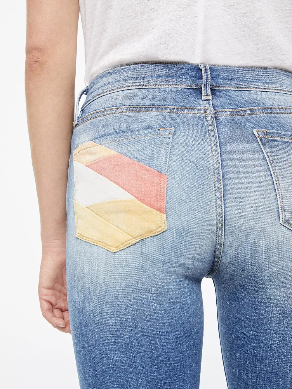 Frame - Le Skinny De Jeanne Color Block Mid-Rise Jeans in Willowspring