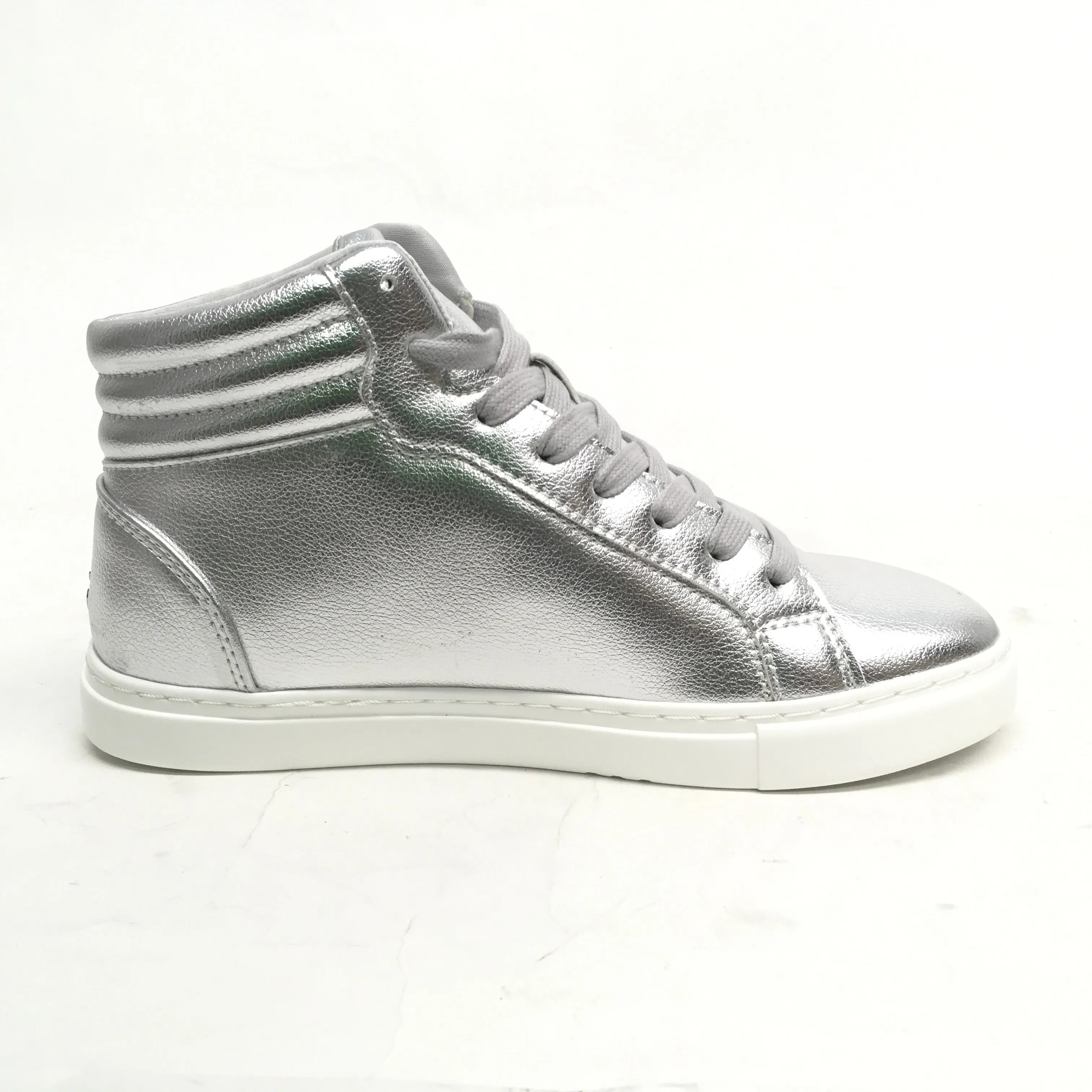 Fuego: High-Top Dance Sneaker | Silver Vegan | MED | Flat Full Rubber Sole | VEGAN