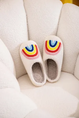 Fun Cute Cartoon Illustrated Comfort Cozy Plush Fluffy Fur Slip On Cushion Slippers