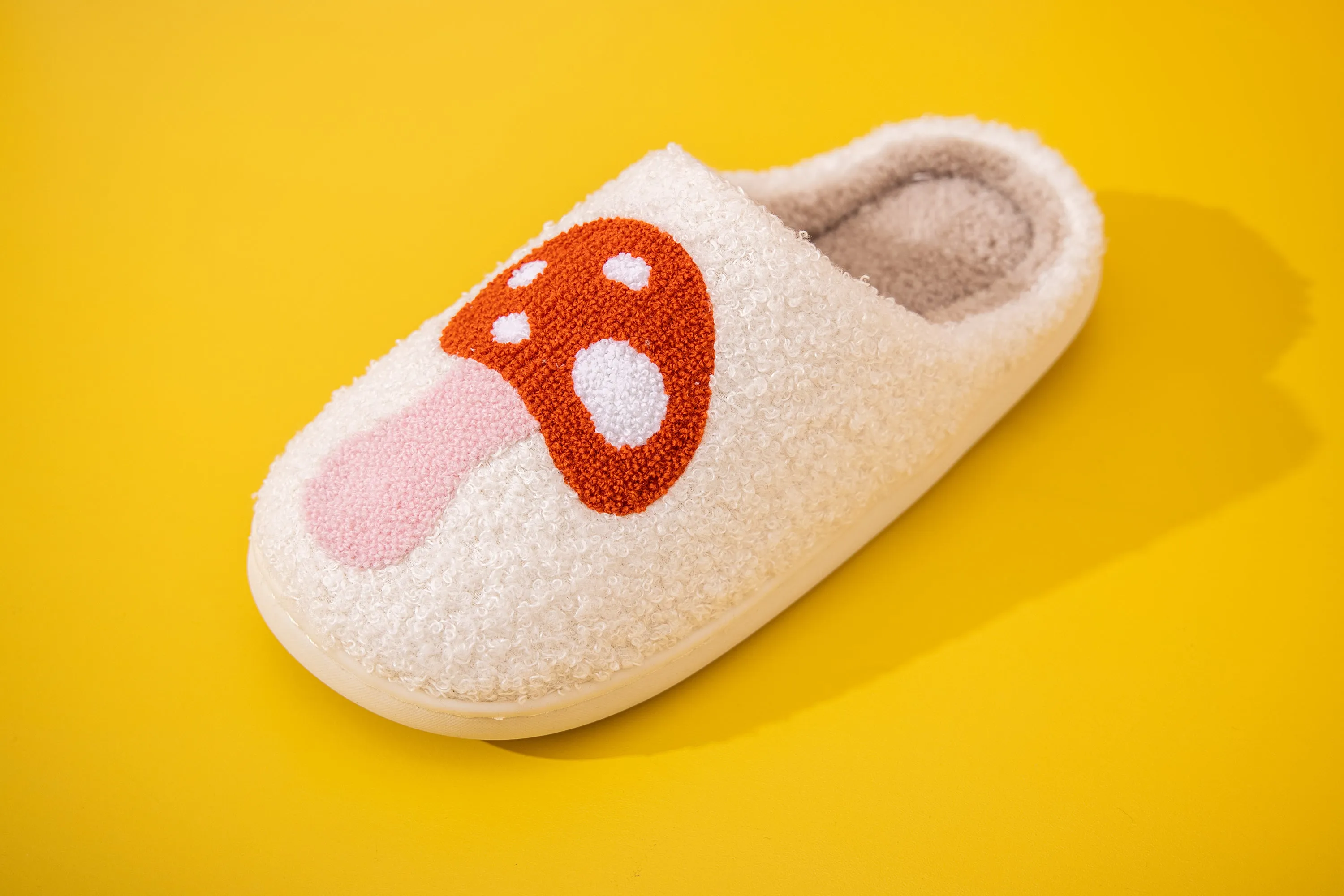 Fun Cute Cartoon Illustrated Comfort Cozy Plush Fluffy Fur Slip On Cushion Slippers