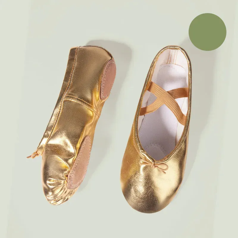 Girls Ballet Shoes Gold Silver Soft Sole Dance Slippers Children Practise Ballerina Gymnastics Shoes