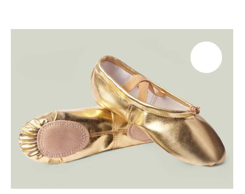 Girls Ballet Shoes Gold Silver Soft Sole Dance Slippers Children Practise Ballerina Gymnastics Shoes