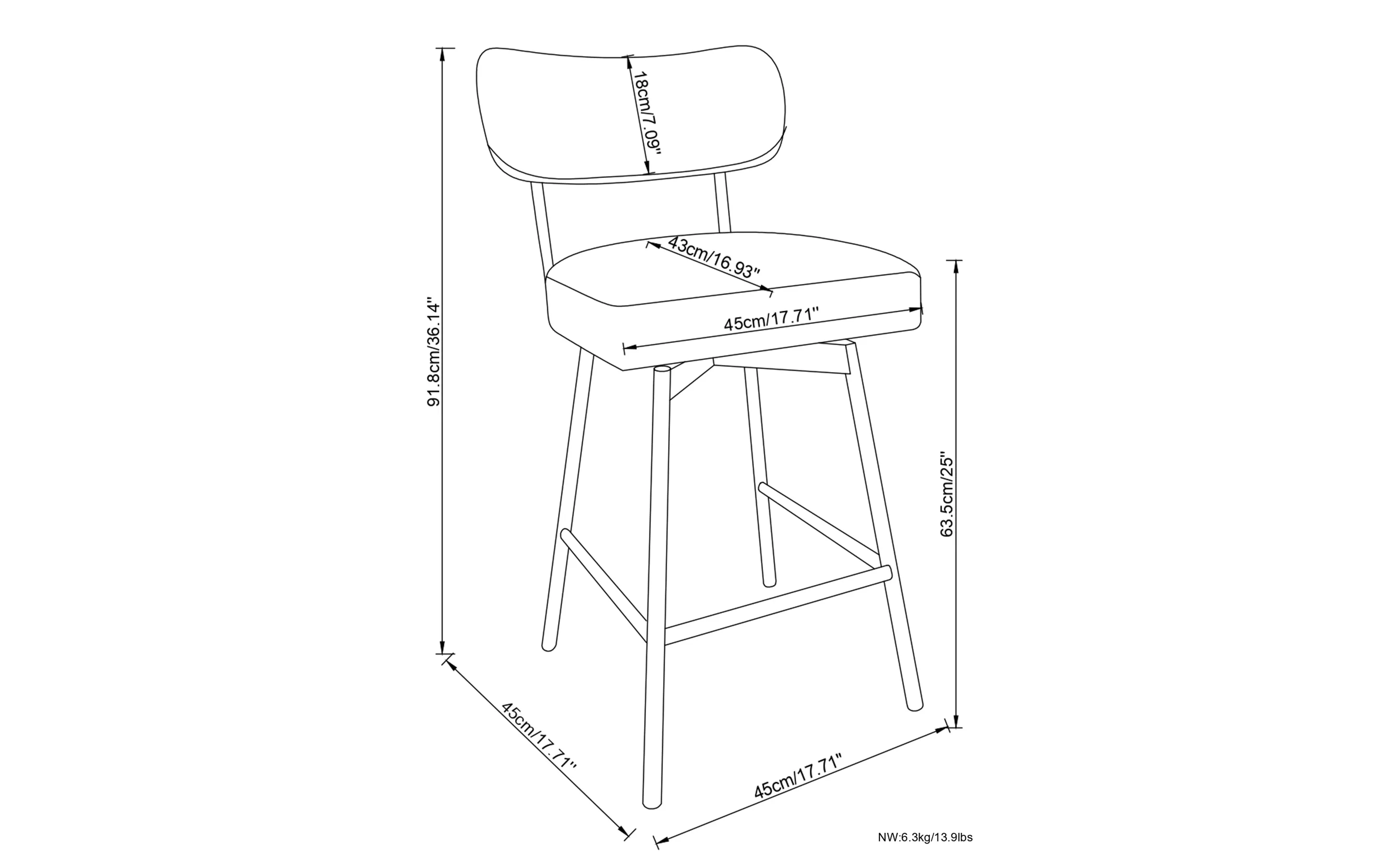 Giselle Swivel Counter Height Stool (Set of 2)