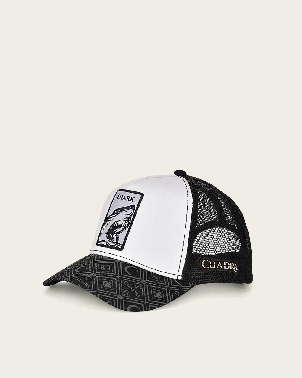 Grey shark patch cap