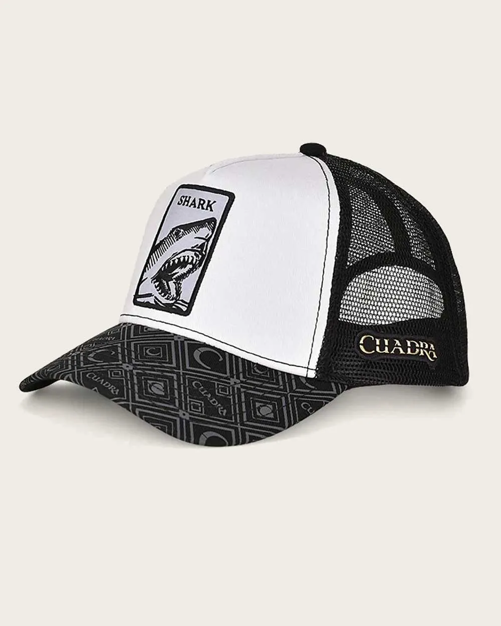 Grey shark patch cap