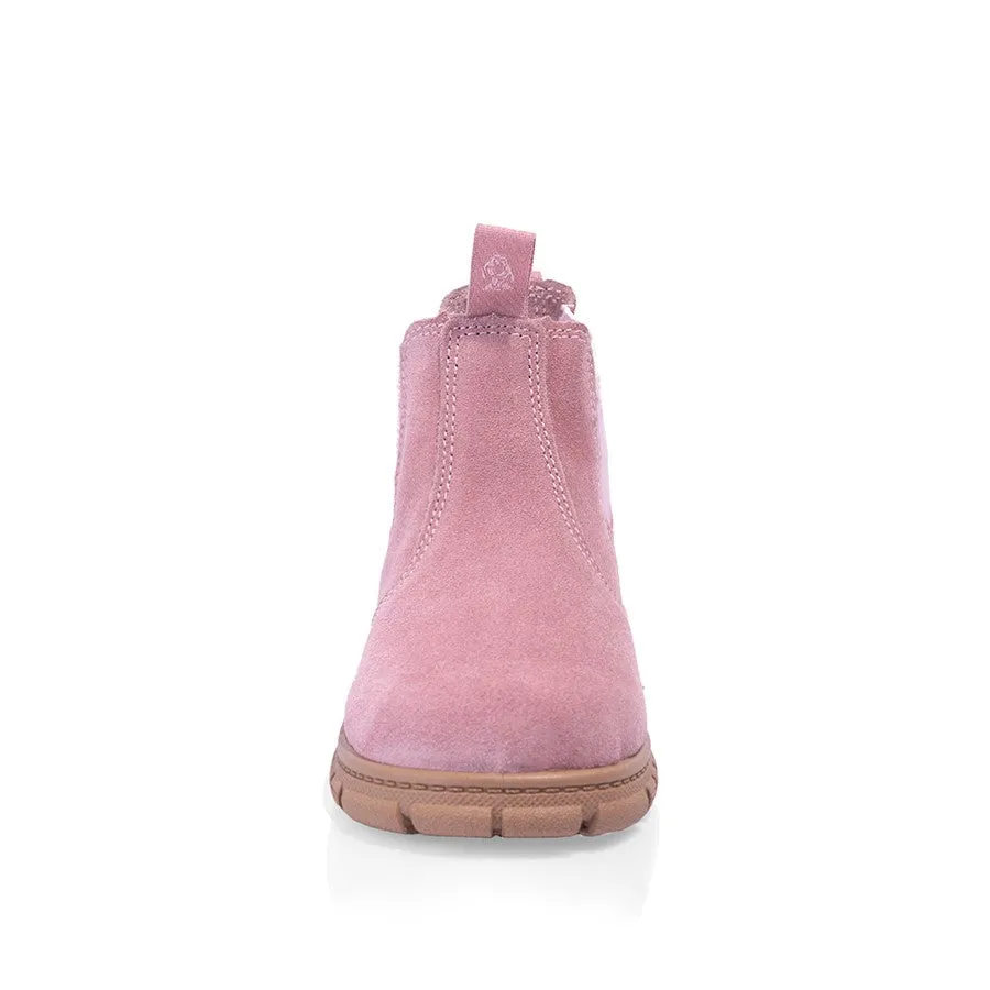 Grosby Ranch Junior Girls Boots School Leather Slip On Shoes - Pink