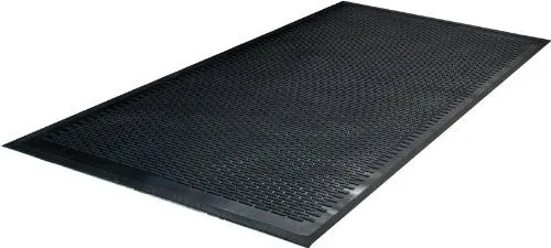 Guardian Clean Step Scraper Floor Mat, Rubber, 4'x6', Black