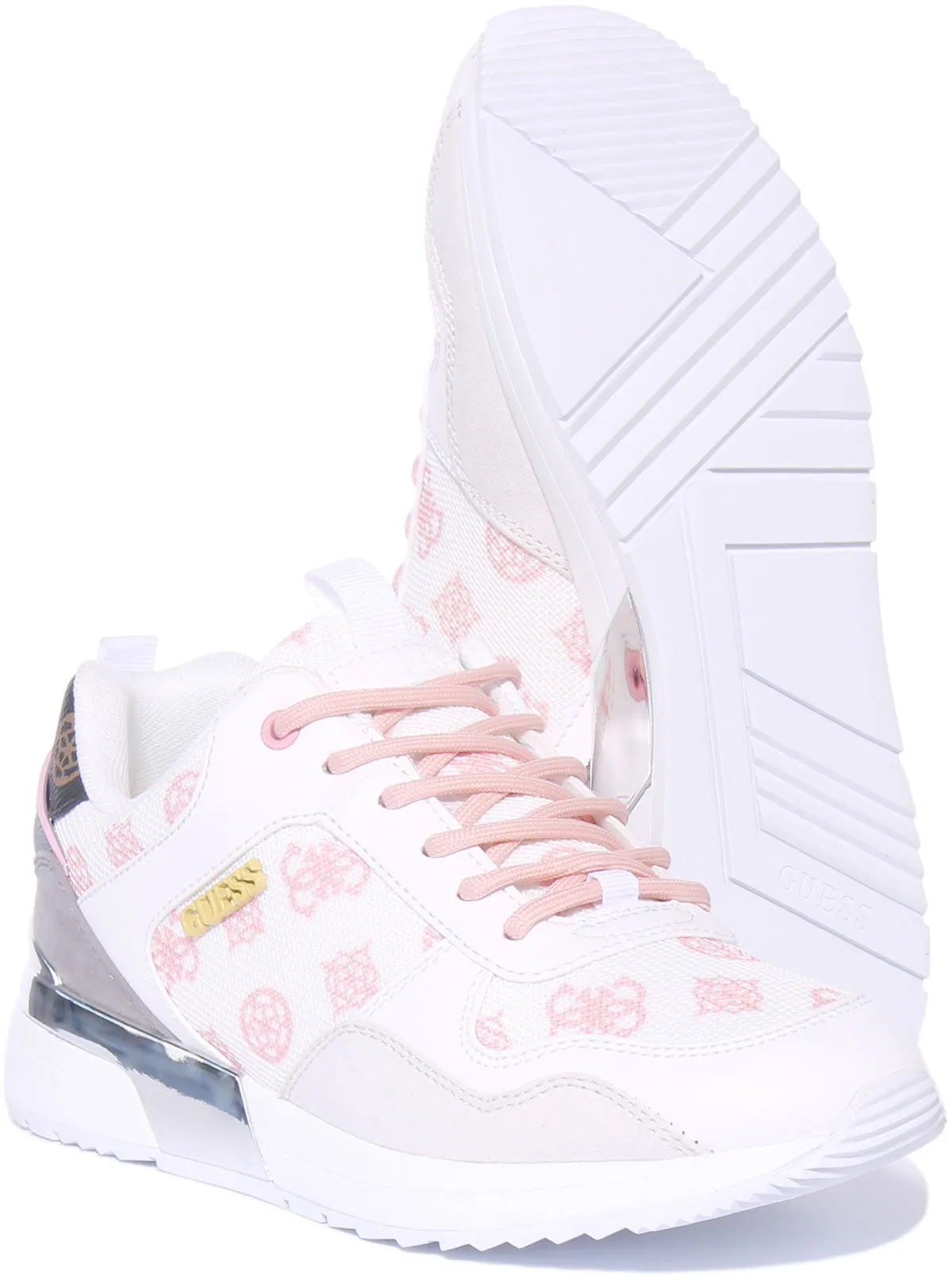 Guess Metz In White Pink For Women