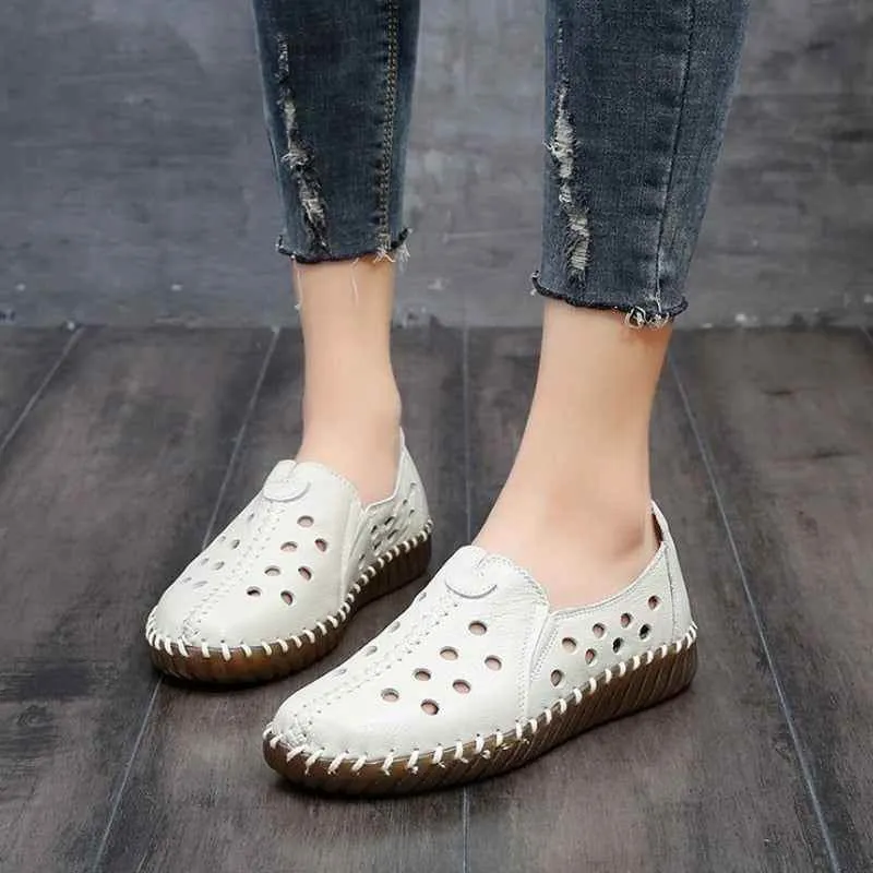 Handmade Leather Sneaker Women's Casual Shoes LRSS04 Loafers