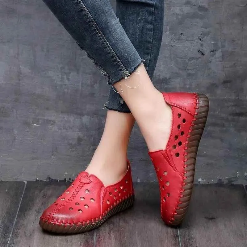 Handmade Leather Sneaker Women's Casual Shoes LRSS04 Loafers