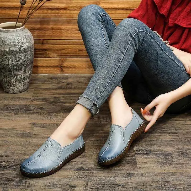 Handmade Leather Sneaker Women's Casual Shoes LRSS04 Loafers