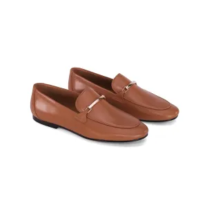 INCI  Kelly  Brown Calfskin Leather &Sheepskin lining Women's Classic Comfortable Loafer, Casual Flat Shoes