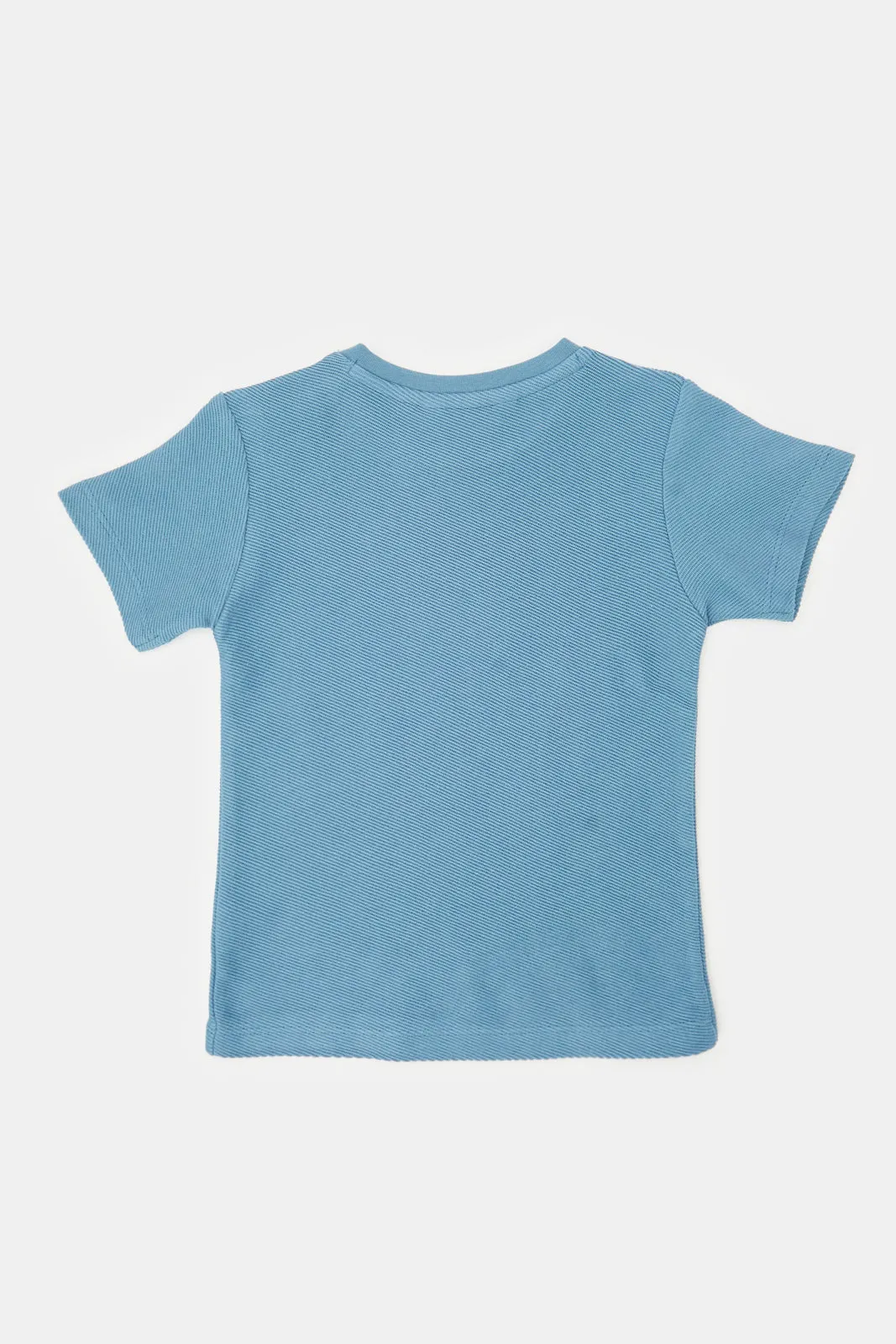 Infant Boys Blue Jacquard T-Shirt