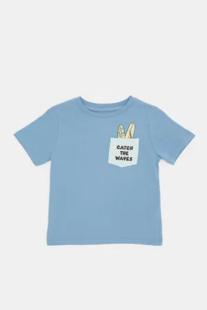 Infant Boys Blue Printed T-Shirt