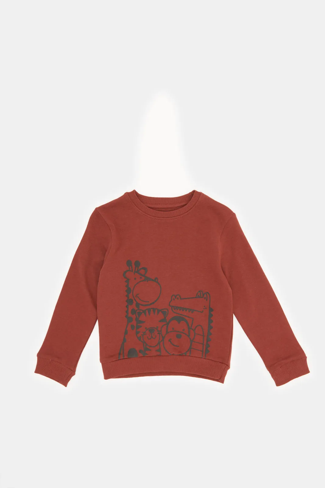 Infant Boys Burgundy Printed Sweatshirt