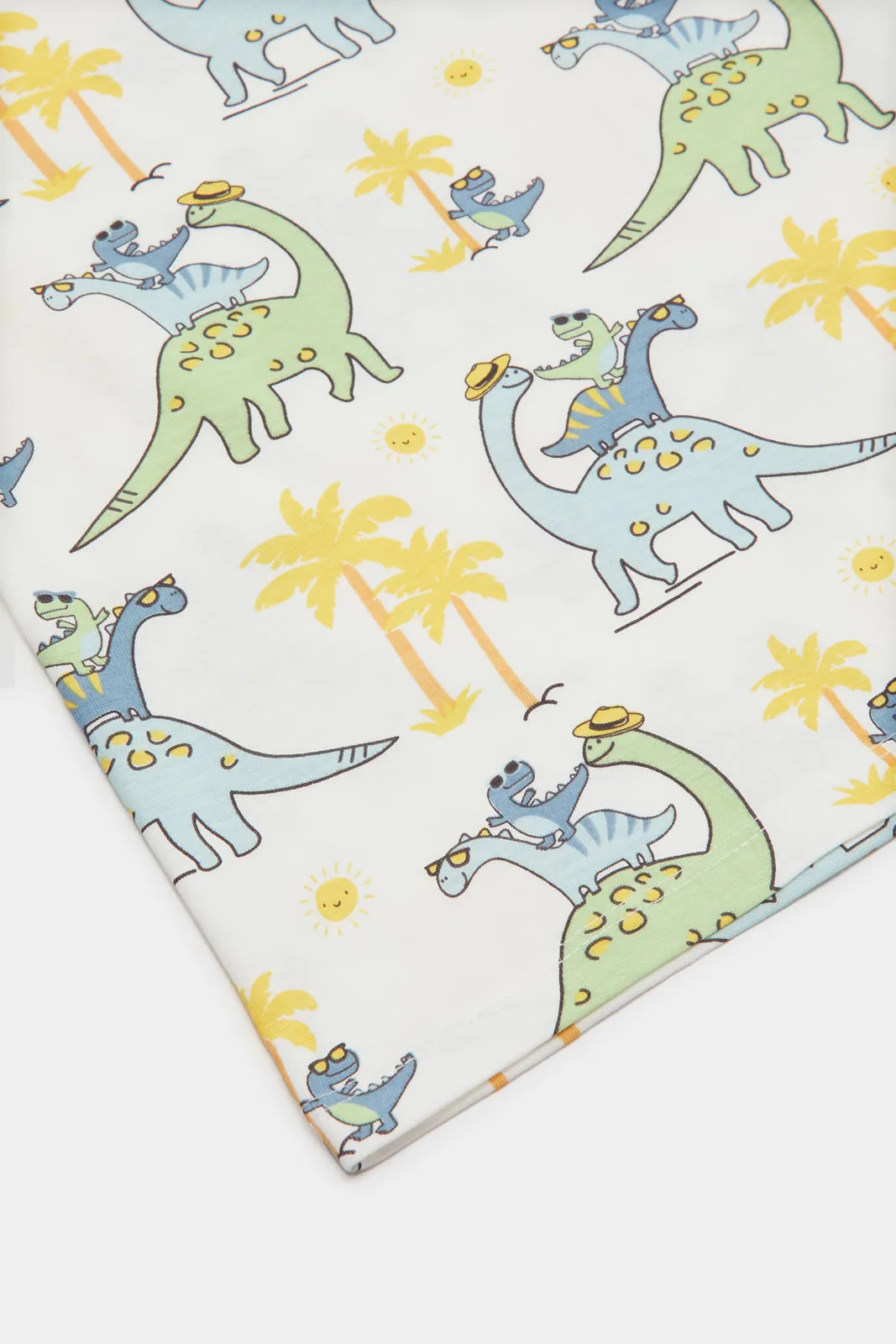 Infant Boys Cream Dinosaur Printed T-Shirt