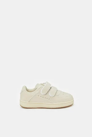 Infant Boys Cream Velcro Strap Sneakers