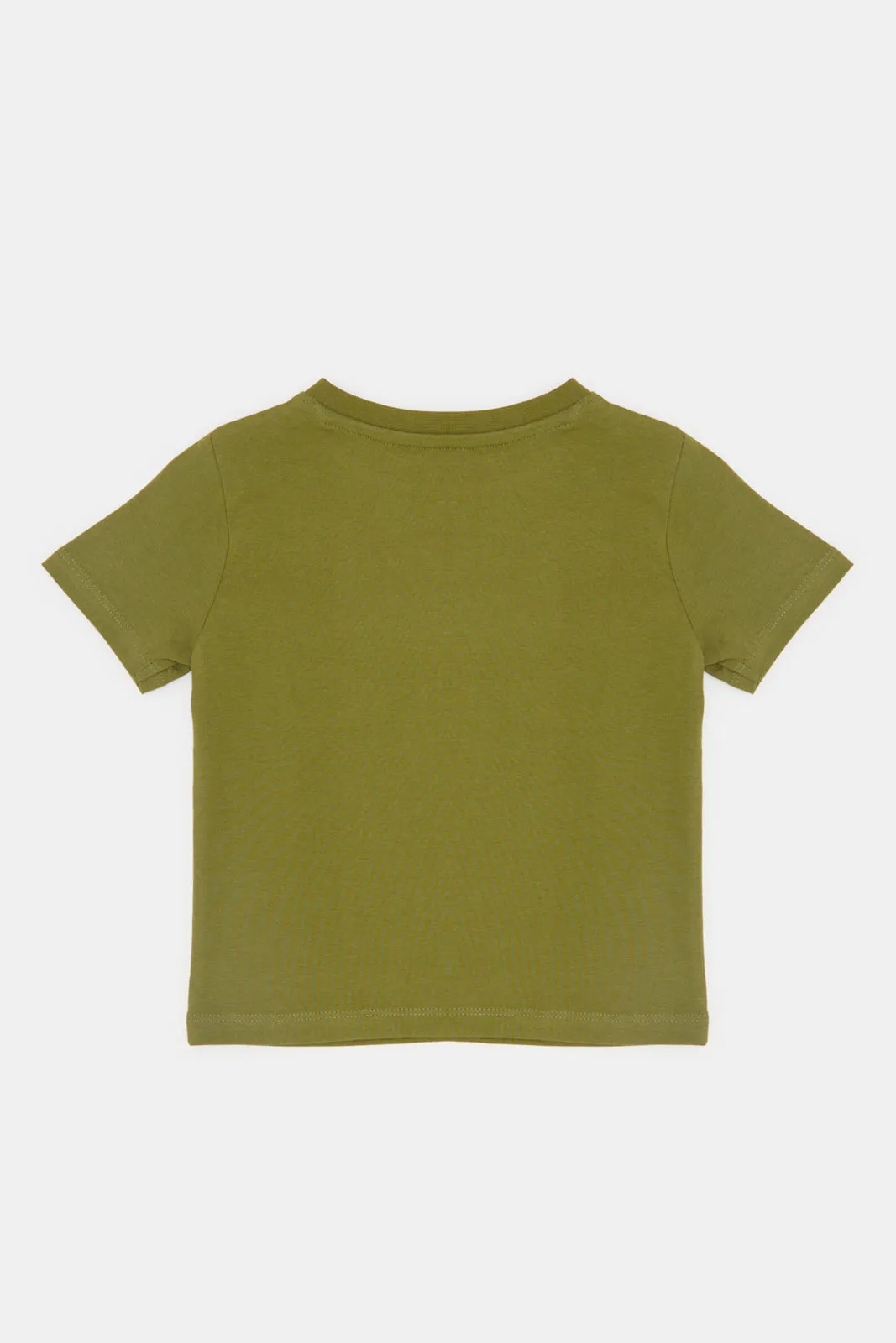 Infant Boys Olive Printed T-Shirt