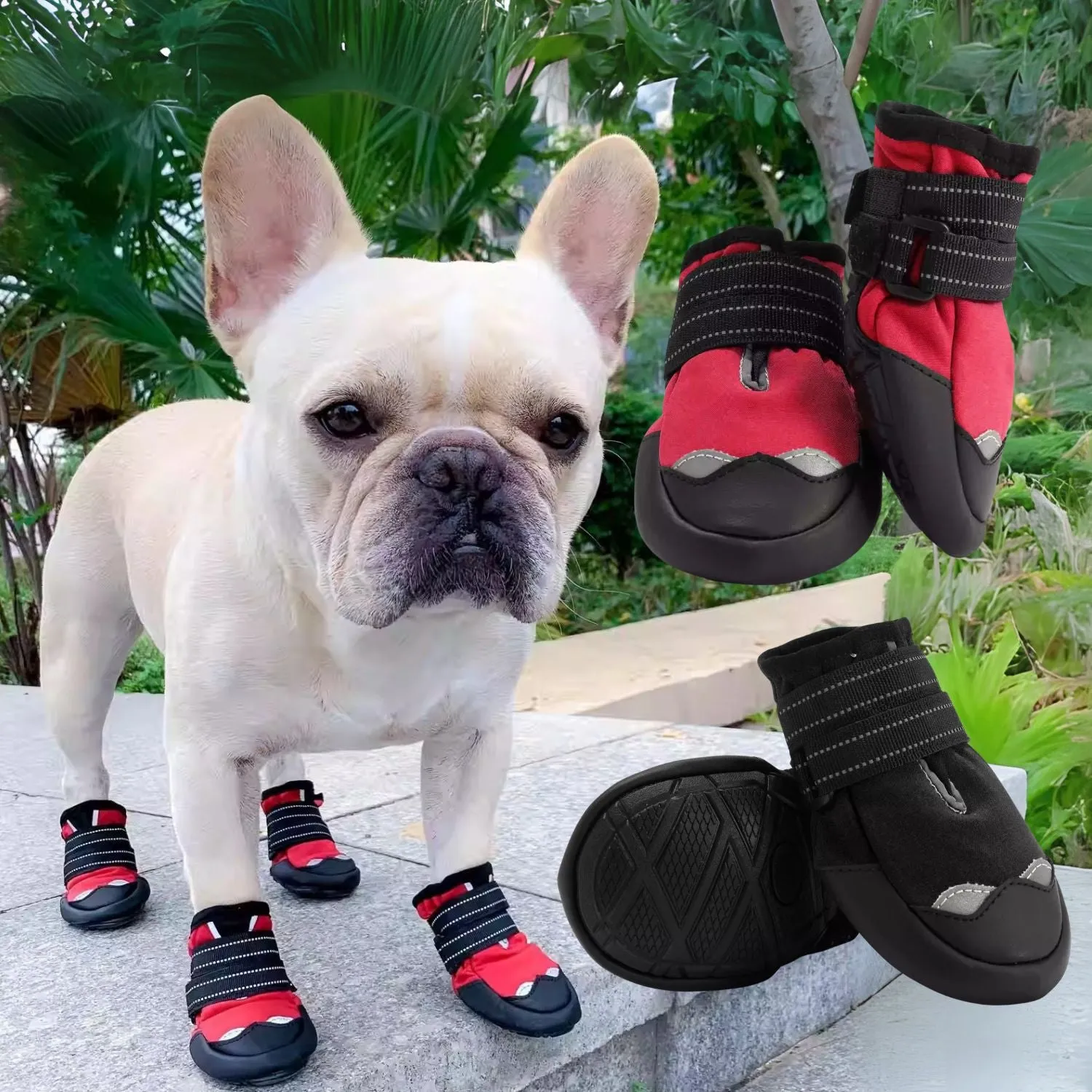 IronPaw Heavy-Duty French Bulldog Shoes - Non-Slip Dog Booties