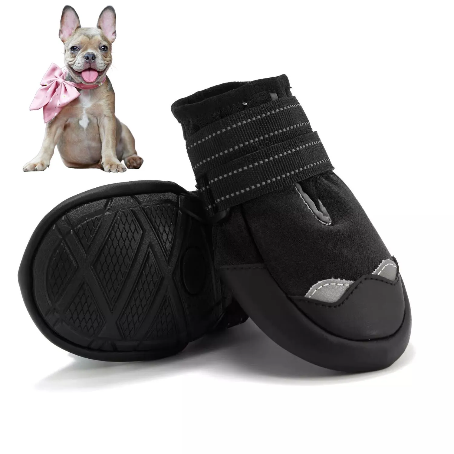 IronPaw Heavy-Duty French Bulldog Shoes - Non-Slip Dog Booties