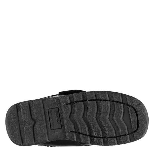 Kangol Black Leather Waltham Younger Boys Shoes