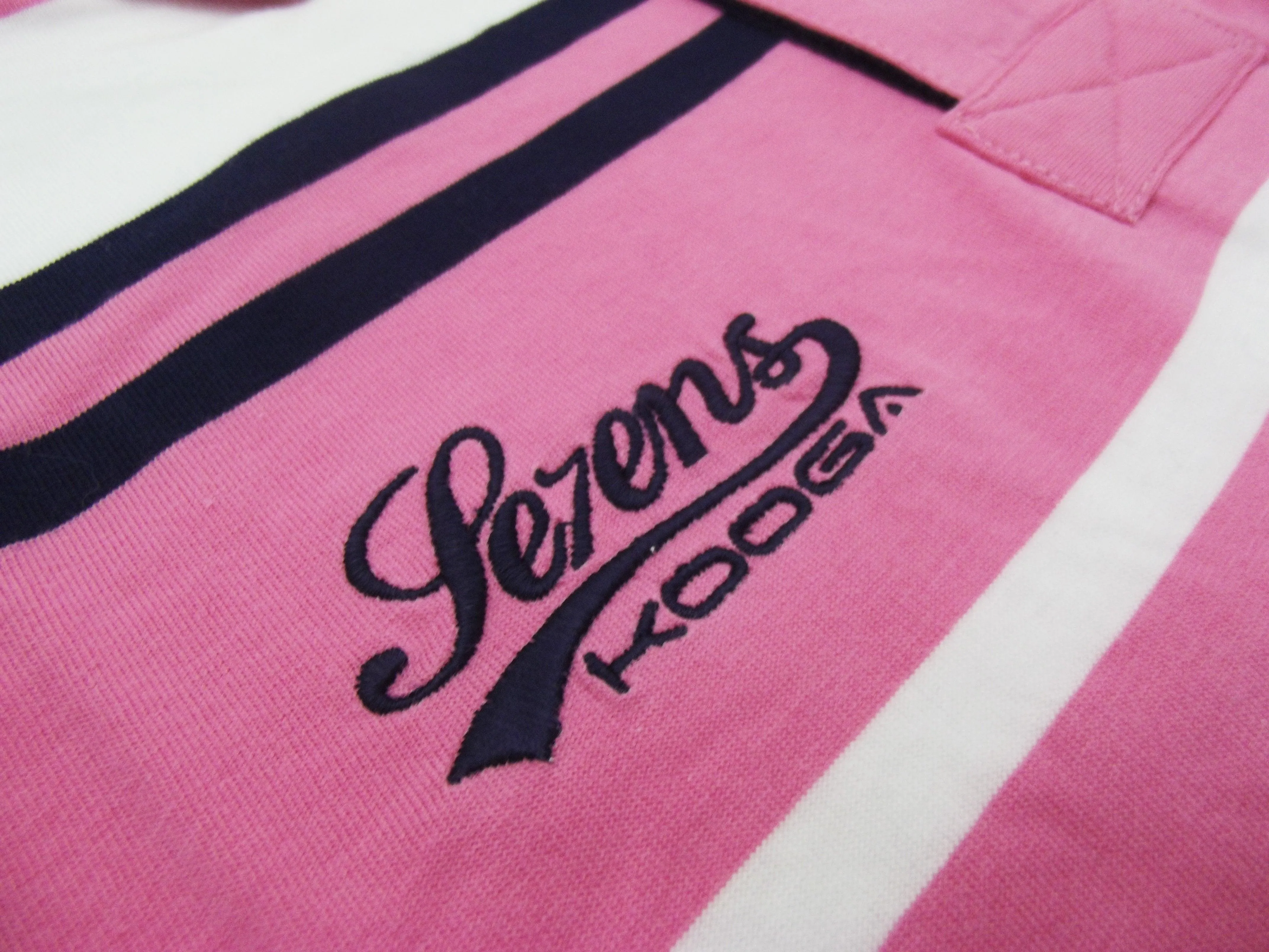 Kooga Se7ens Adults SS14 Pink/Black/White Polo