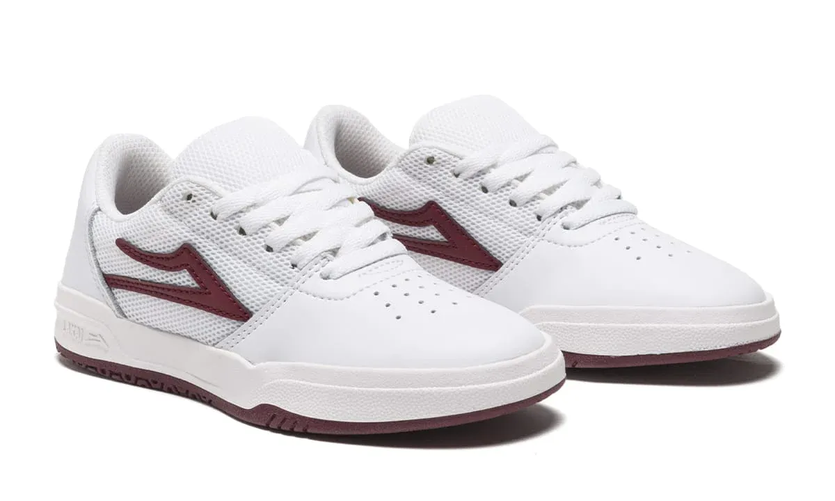 Lakai Shoes Atlantic White Burgundy Leather