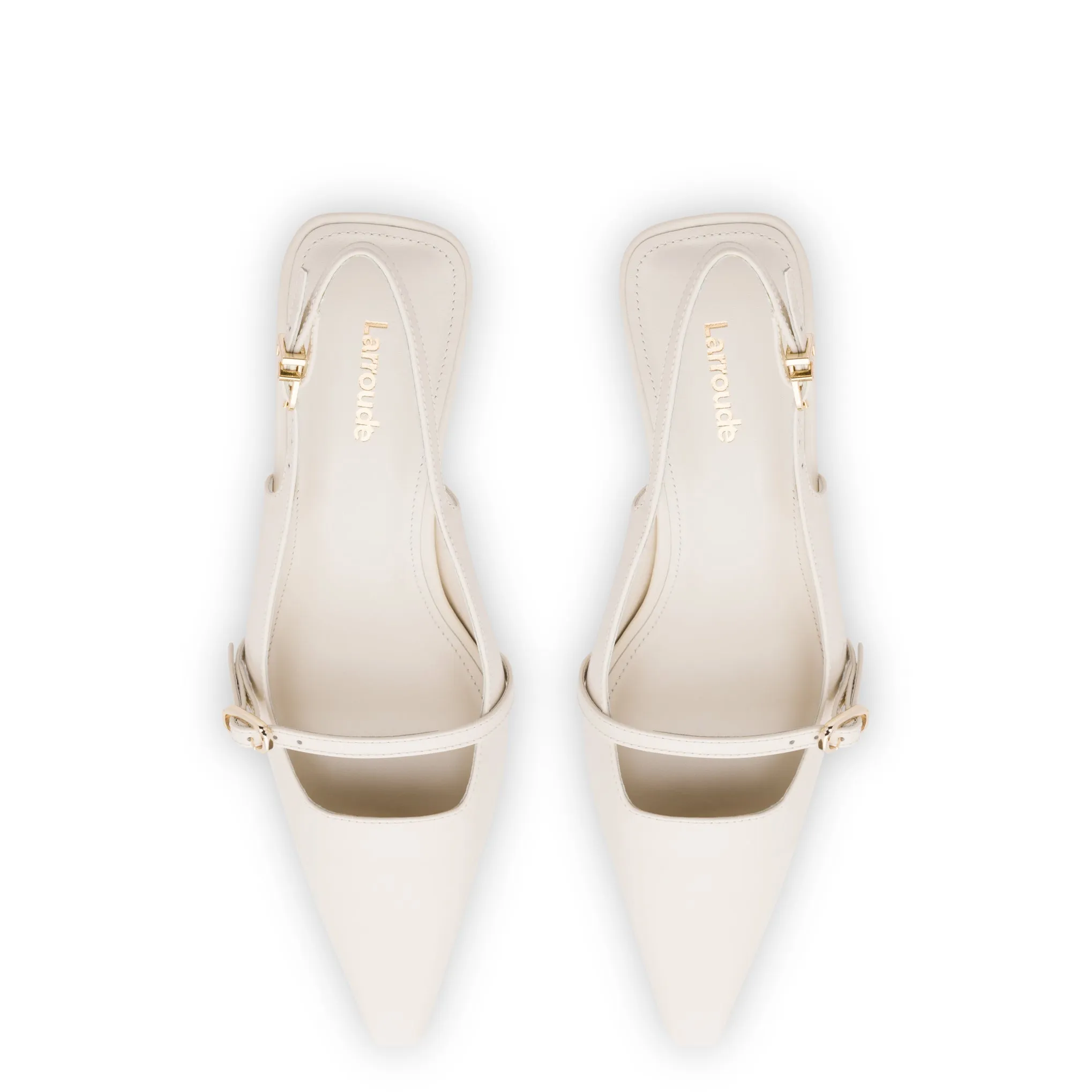 Larroude Ines Pump In Ivory Leather