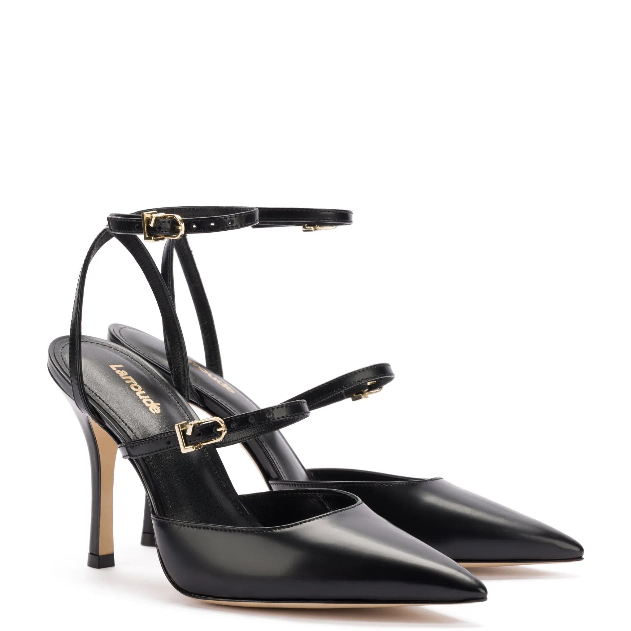 Larroude Kris Pump In Black Leather