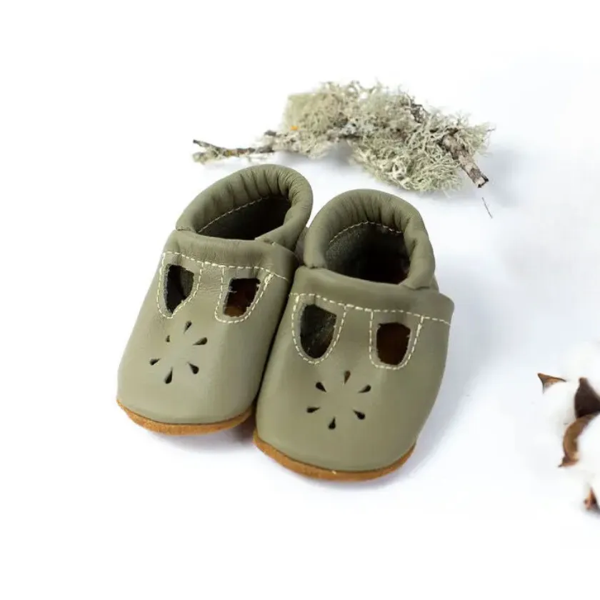 Leather Baby Shoes - Lichen T-Strap