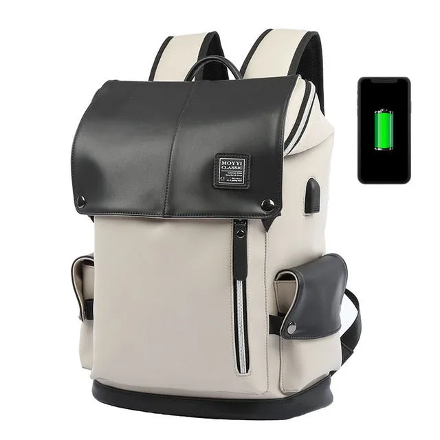 Leather Laptop Waterproof Travel Quality Backpack Bag