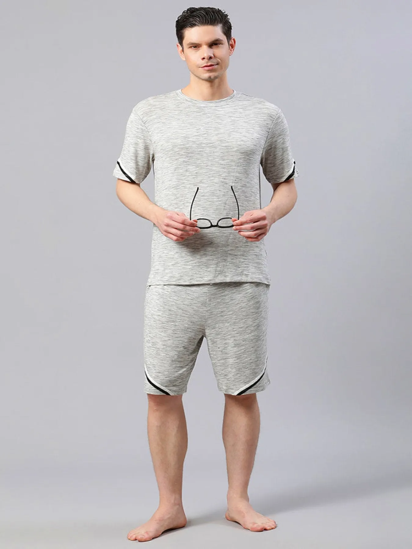 Light Grey Co-ord Set With Shorts