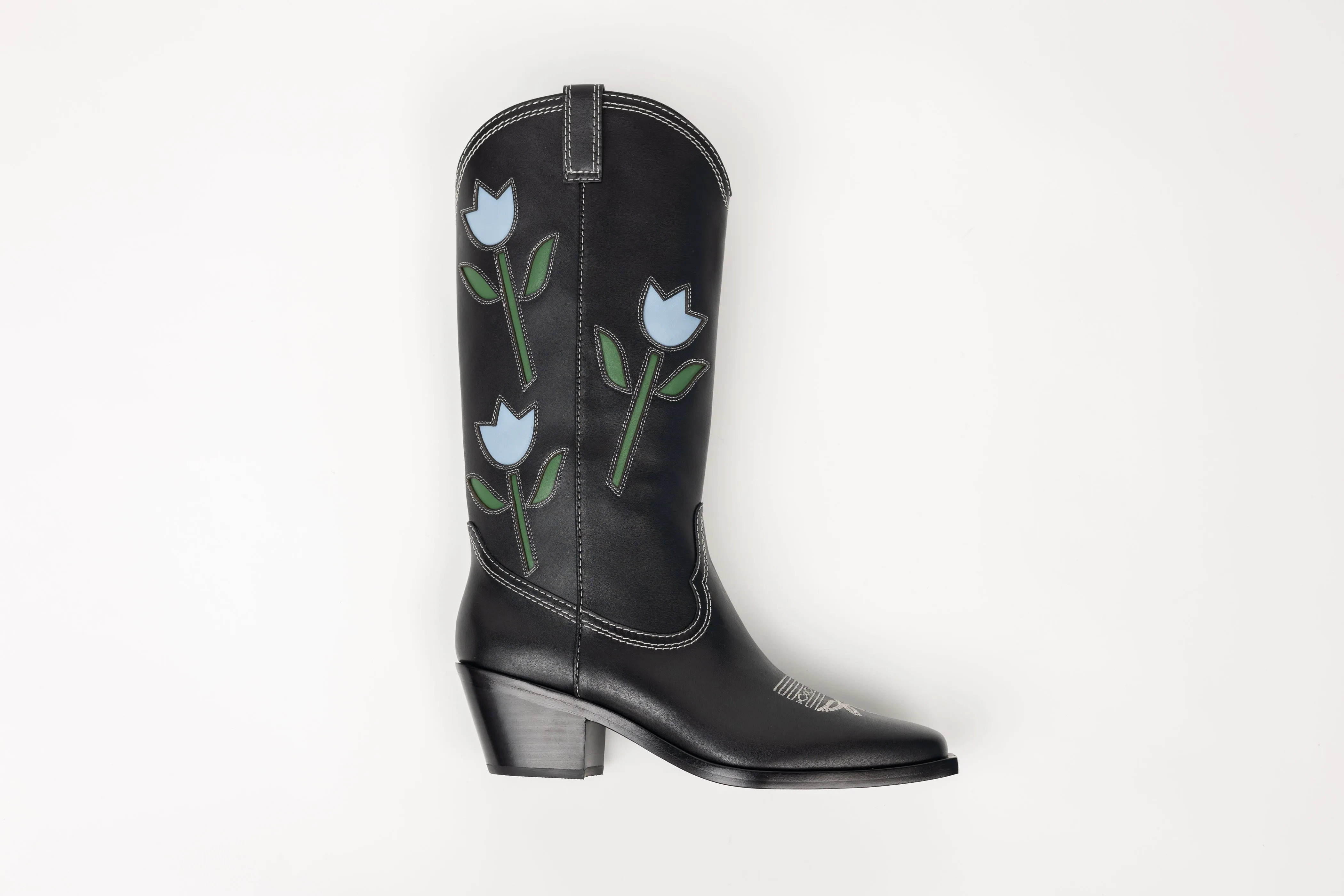 Loeffler Randall Wilder Cowboy Boots in Black