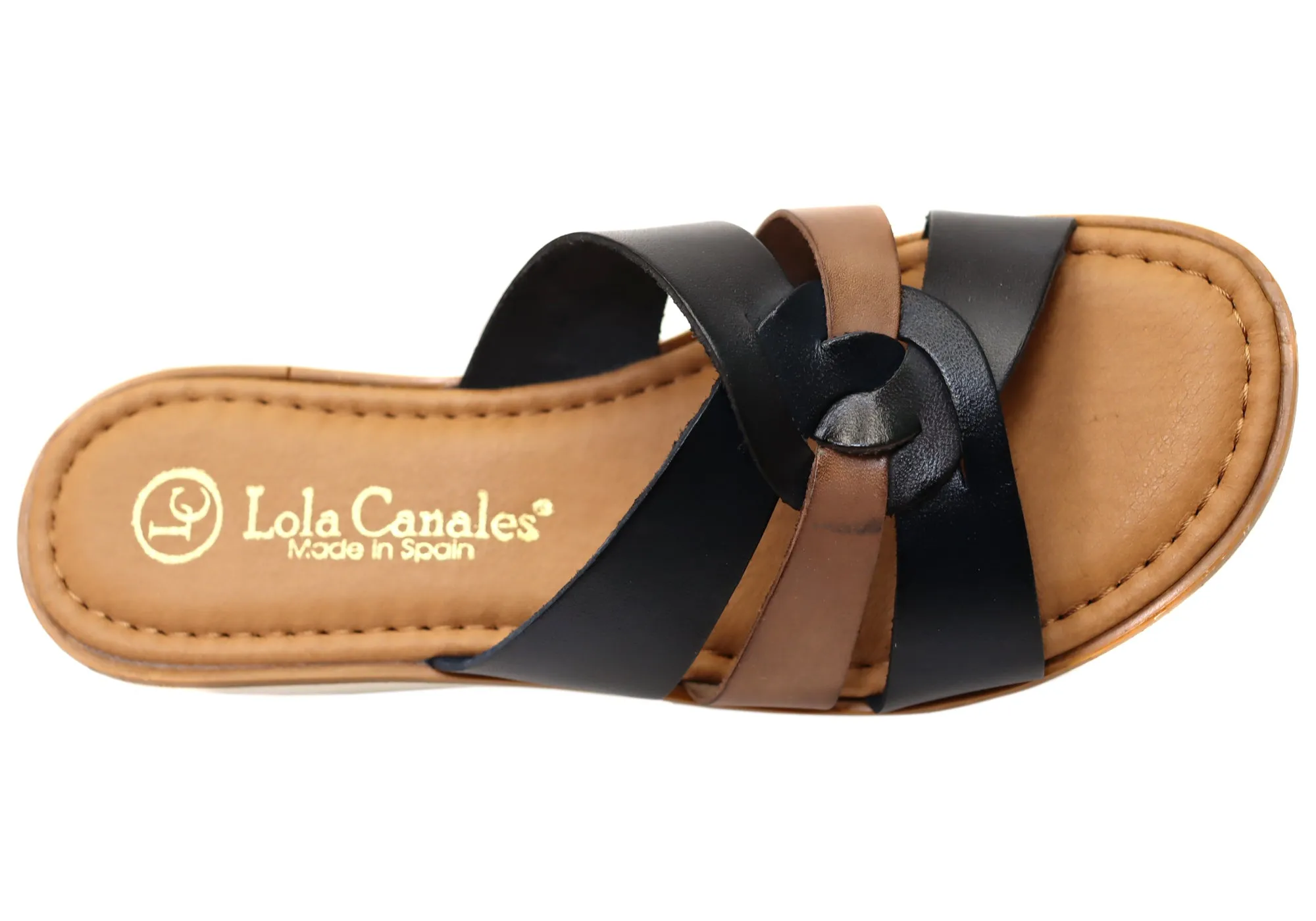 Lola Canales Zena Womens Comfortable Spanish Leather Slides Sandals