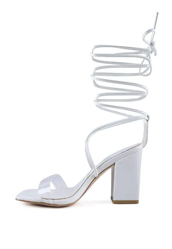 London Rag High Cult Strappy Tie-Up Block Heels