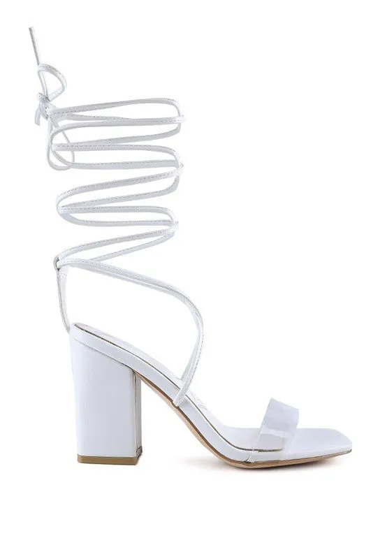 London Rag High Cult Strappy Tie-Up Block Heels