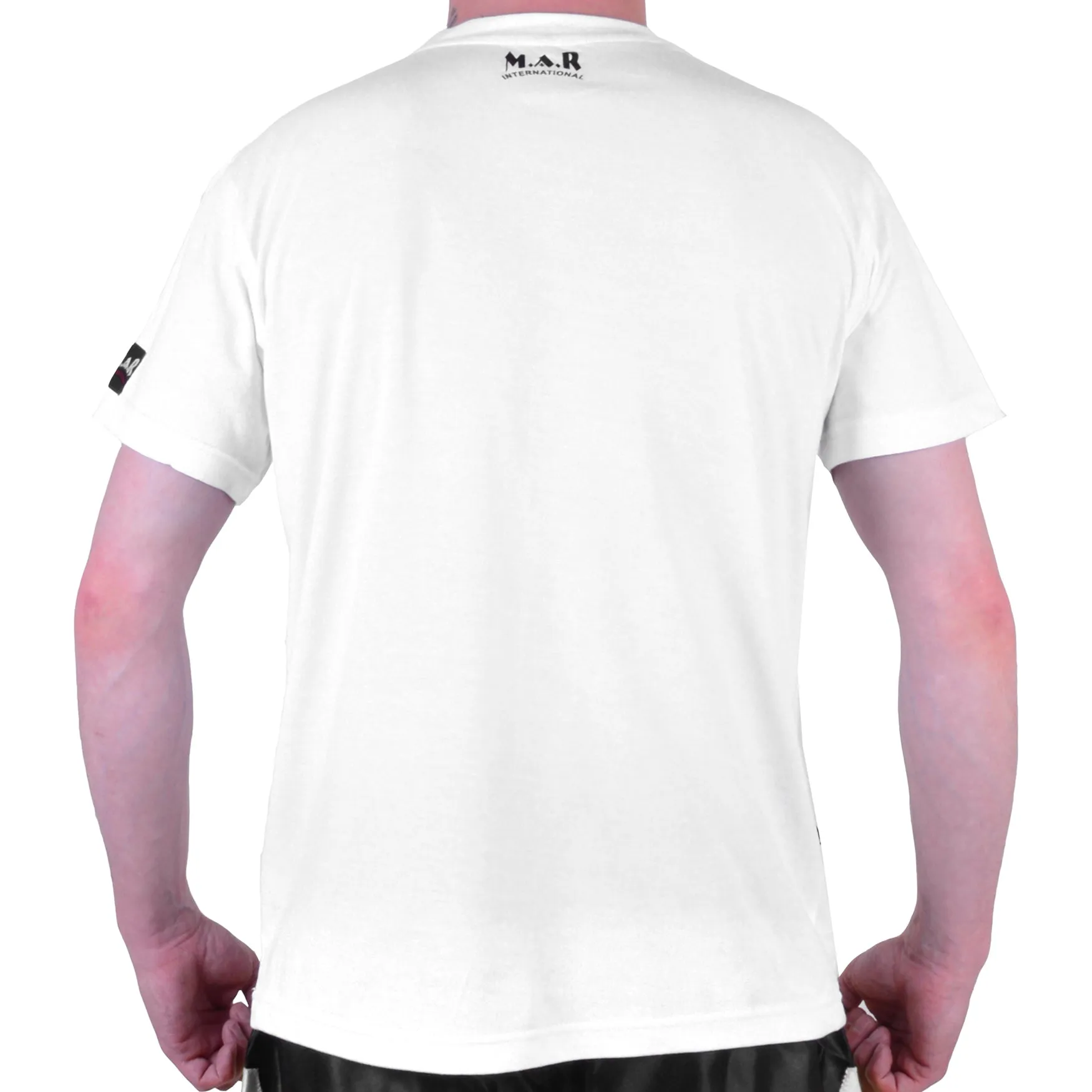 MAR-084B | White Round-Neck Boxing T-Shirt