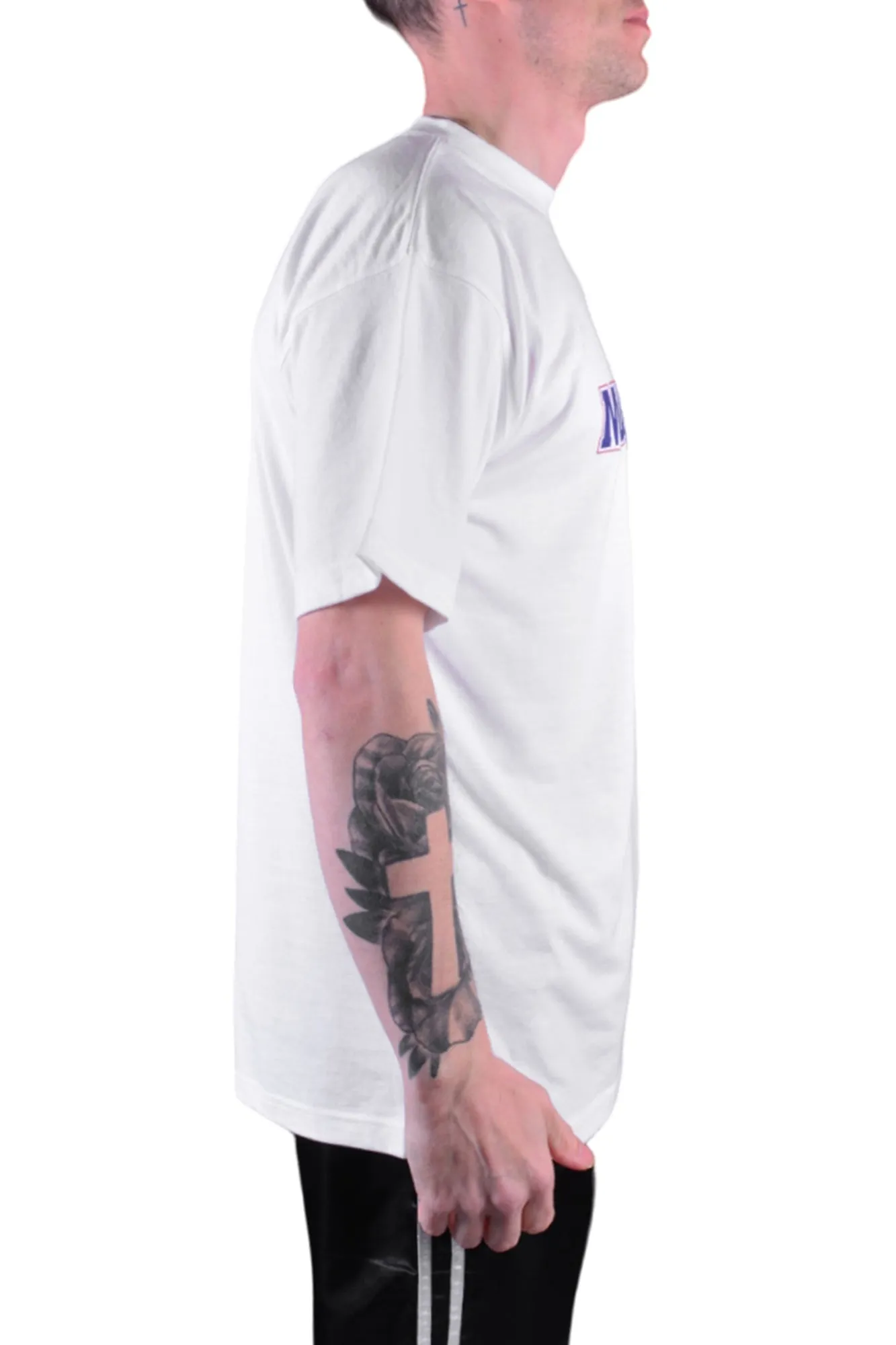 MAR-084B | White Round-Neck Muay Thai T-Shirt (OD)