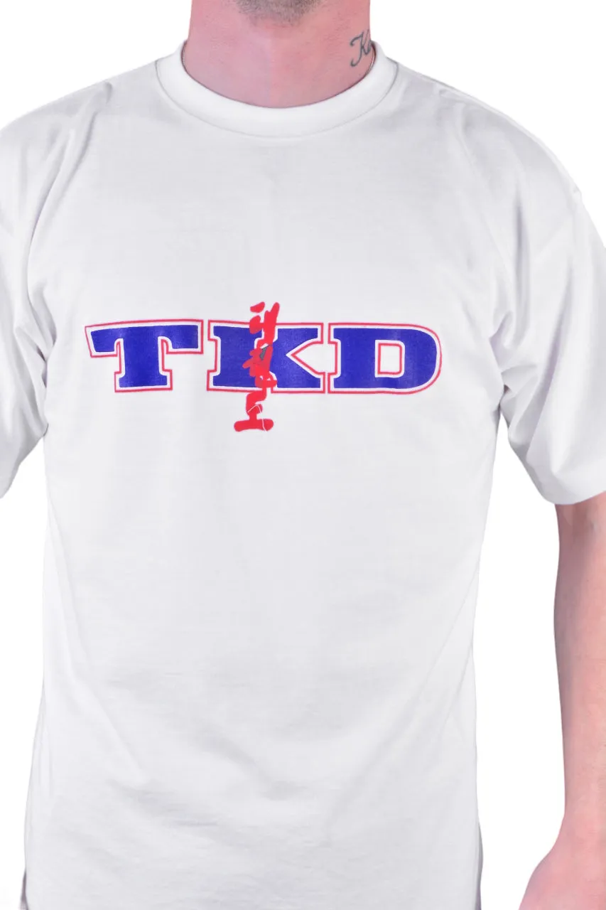 MAR-084D | White Round-Neck Taekwondo T-Shirt (OD)