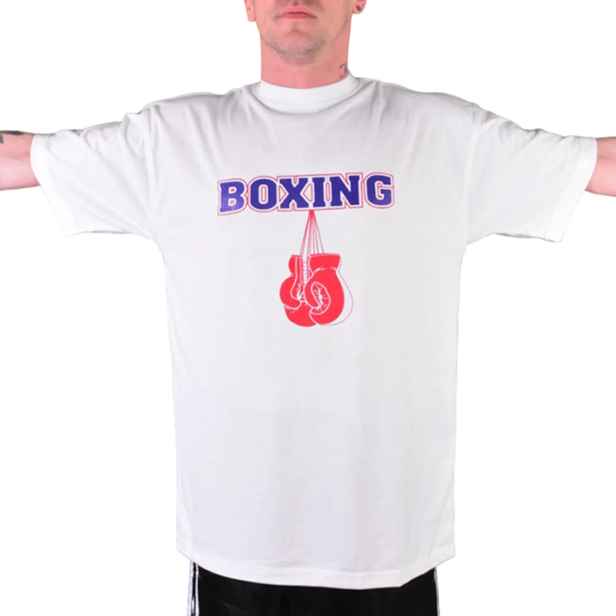 MAR-084F | White Round-Neck Boxing T-Shirt (OD)