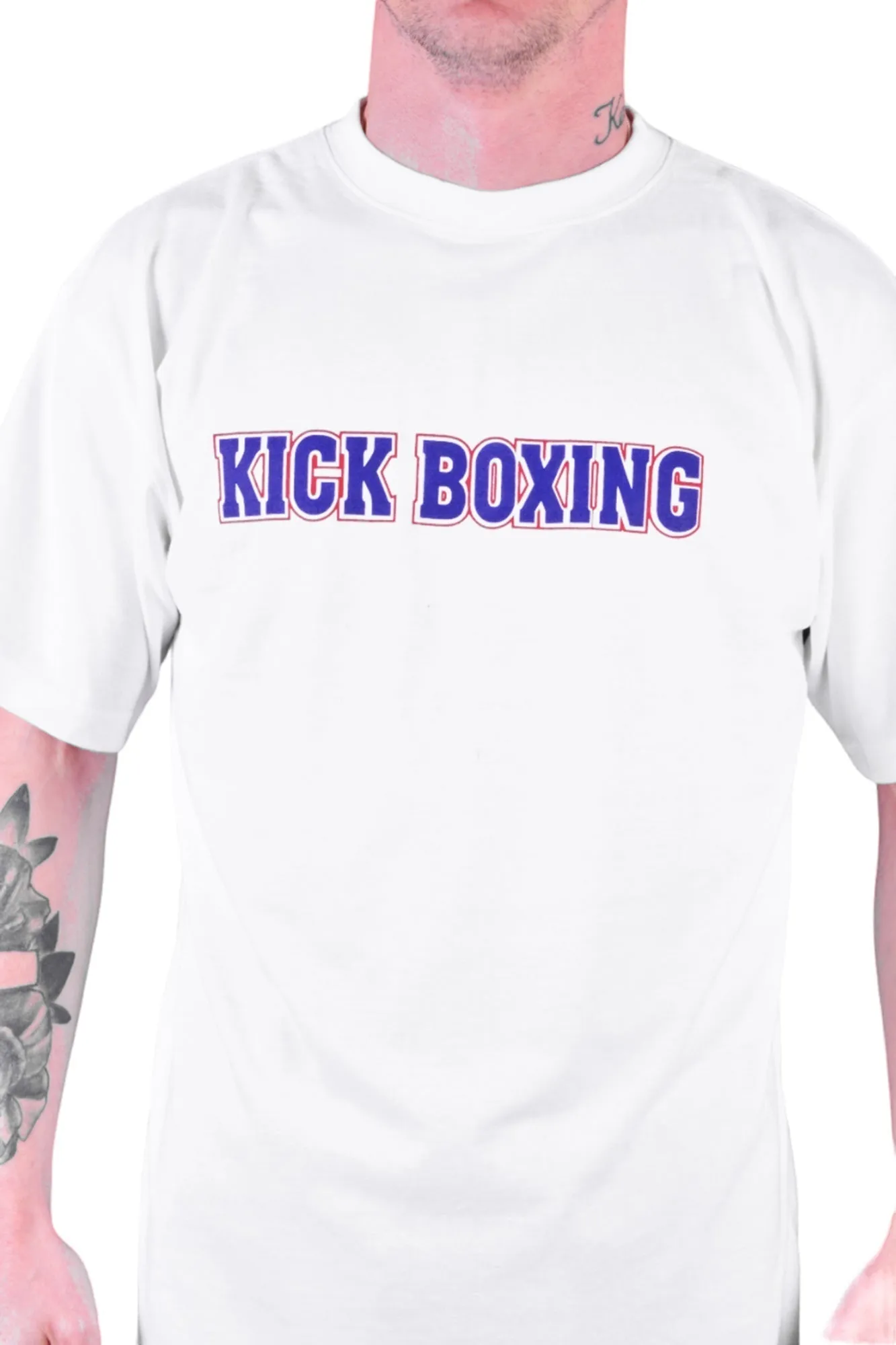 MAR-084G | White Round-Neck Kick Boxing T-Shirt (OD)