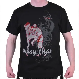 MAR-084K | Black Round-Neck Muay-Thai T-Shirt