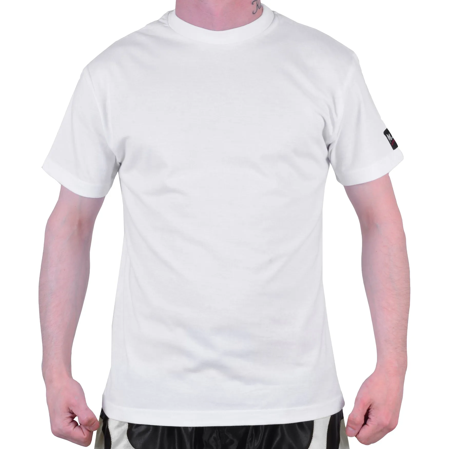 MAR-085C | White Round Neck T-Shirt