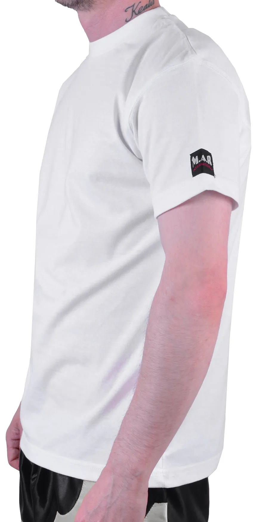 MAR-085C | White Round Neck T-Shirt