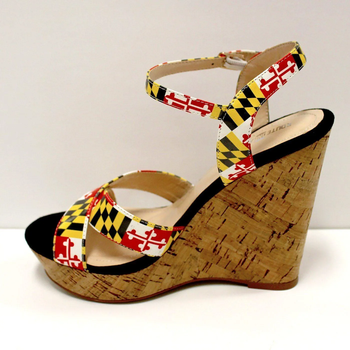 Maryland Flag / Cork Wedge Heels