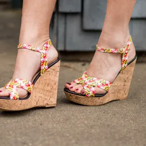 Maryland Flag / Cork Wedge Heels